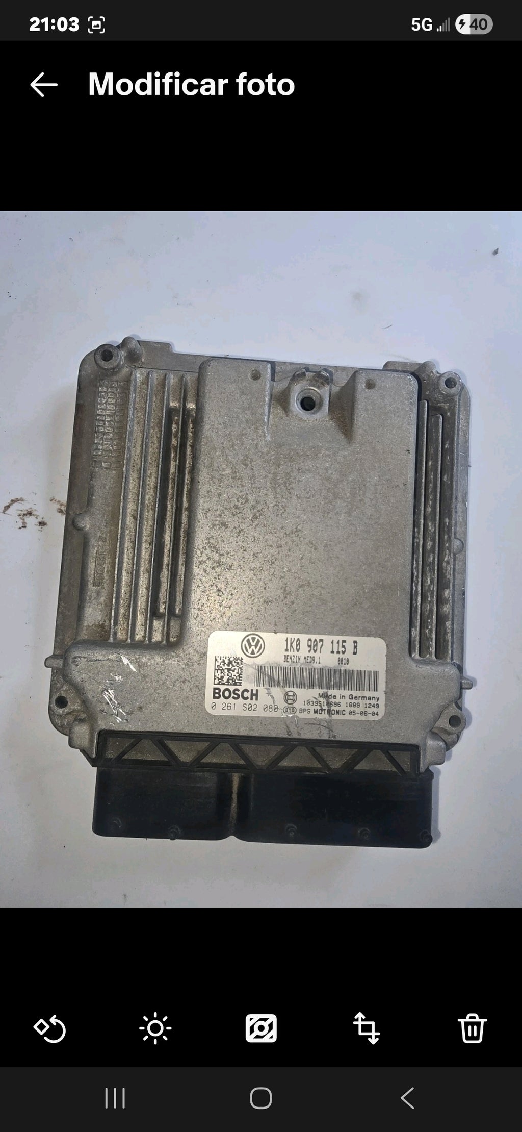 VW Jetta 2006 ECU Engine Computer 1K0 907 115 B | Bosch 0 261 S02 080 | OEM