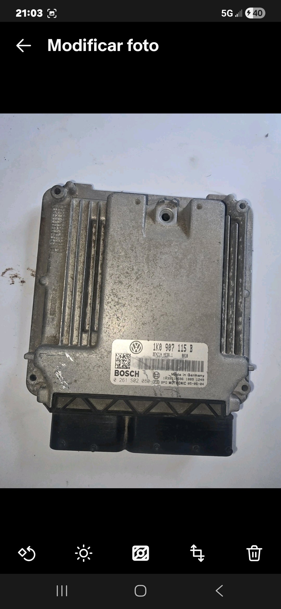 VW Jetta 2006 ECU Engine Computer 1K0 907 115 B | Bosch 0 261 S02 080 | OEM