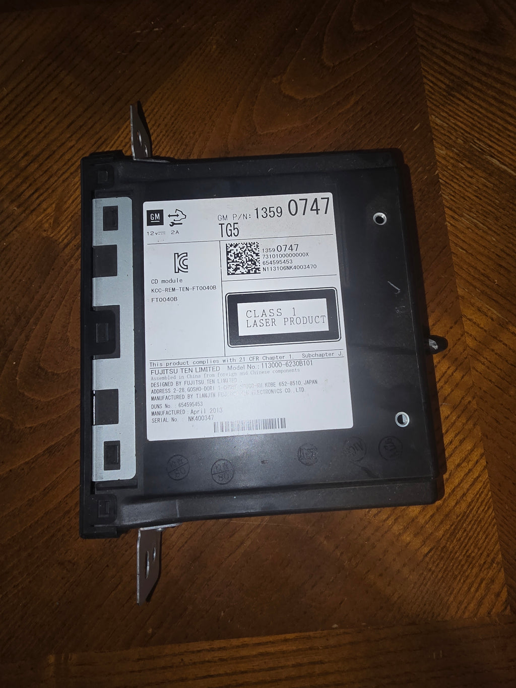 OEM GM CD Player Radio CD Module 13590747 – Buick LaCrosse / Impala / Cadillac XTS 2013-2017