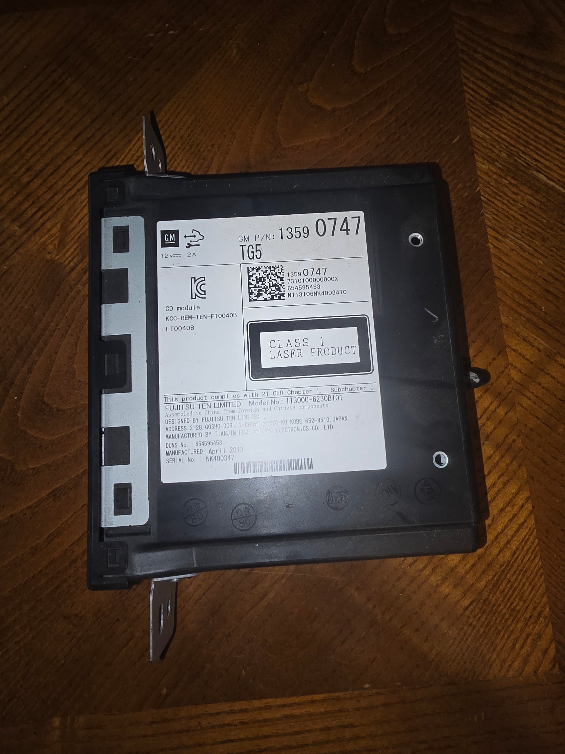OEM GM CD Player Radio CD Module 13590747 – Buick LaCrosse / Impala / Cadillac XTS 2013-2017