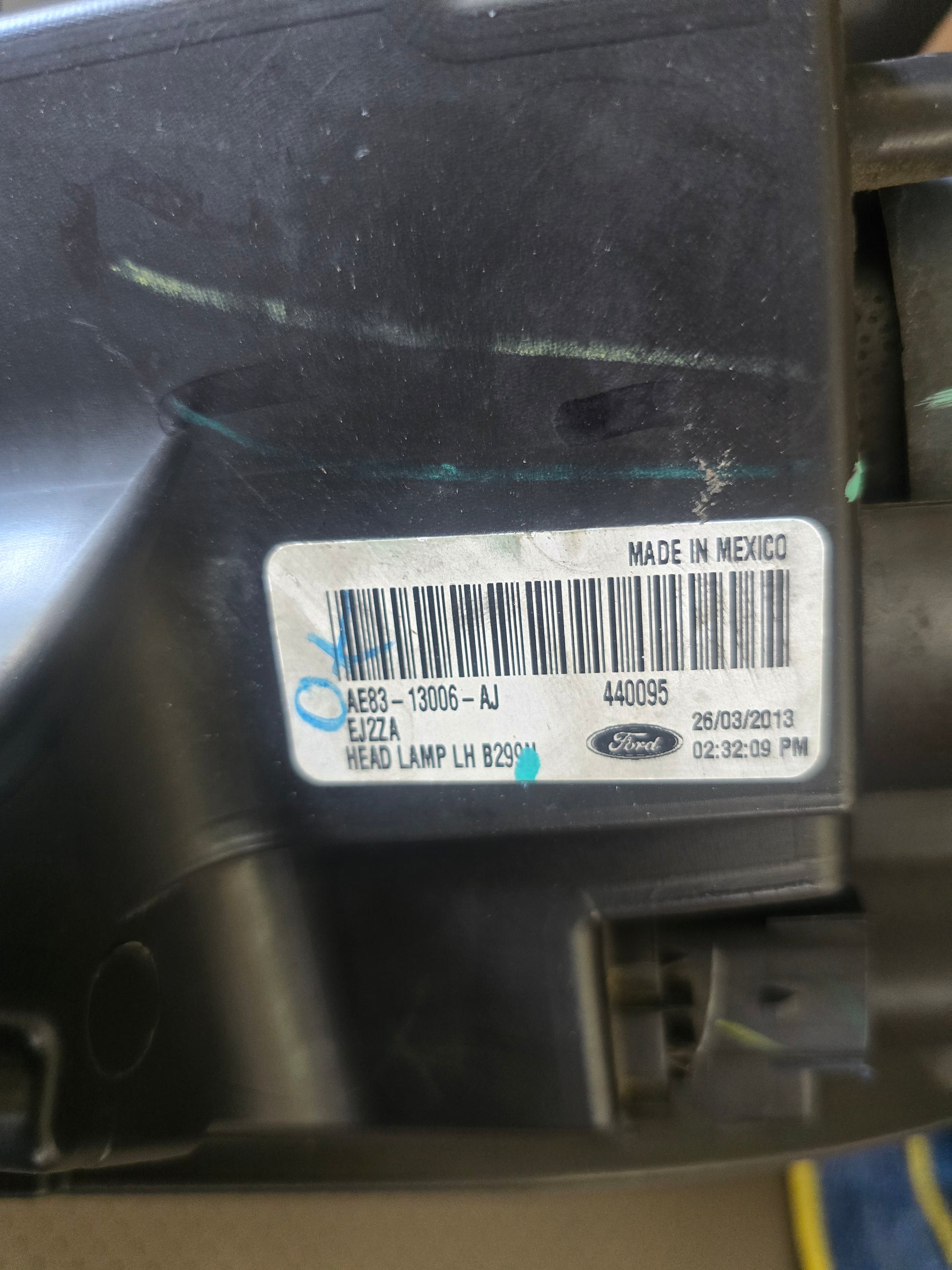 2011-2014 Ford Fiesta OEM Left Headlight LH Driver Side AE83-13006-AJ