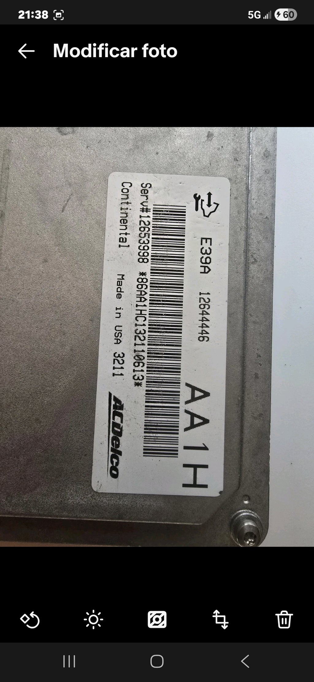 OEM Engine Control Module ECM ECU 12653998 E39A – Buick LaCrosse 2014 3.6L