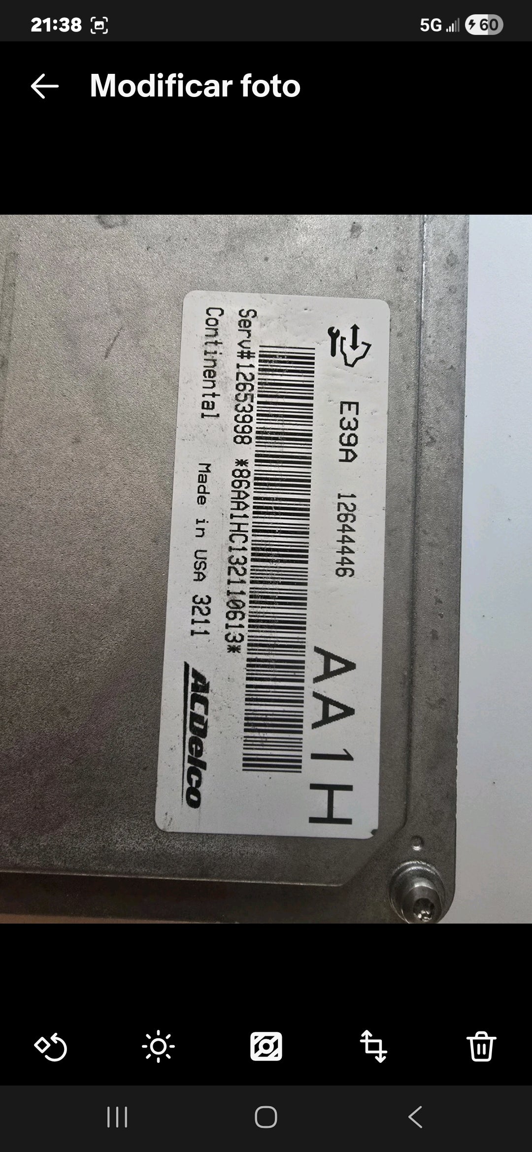 OEM Engine Control Module ECM ECU 12653998 E39A – Buick LaCrosse 2014 3.6L